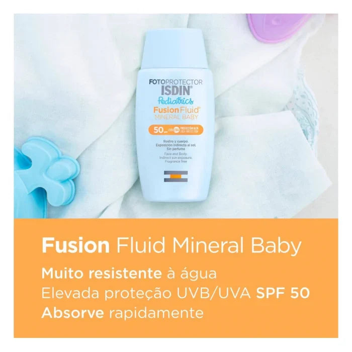 Isdin Fotoprotector Fusion Fluid Mineral Baby Pediatrics FPS 50 Fluido Solar 50ml - Image 3