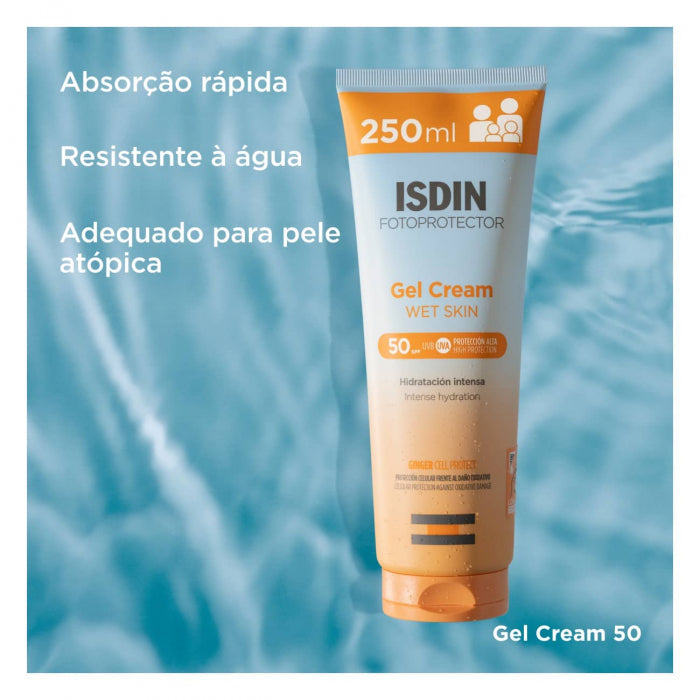 Isdin Fotoprotetor Gel Creme Solar Wet Skin FPS 50 250ml - Image 3