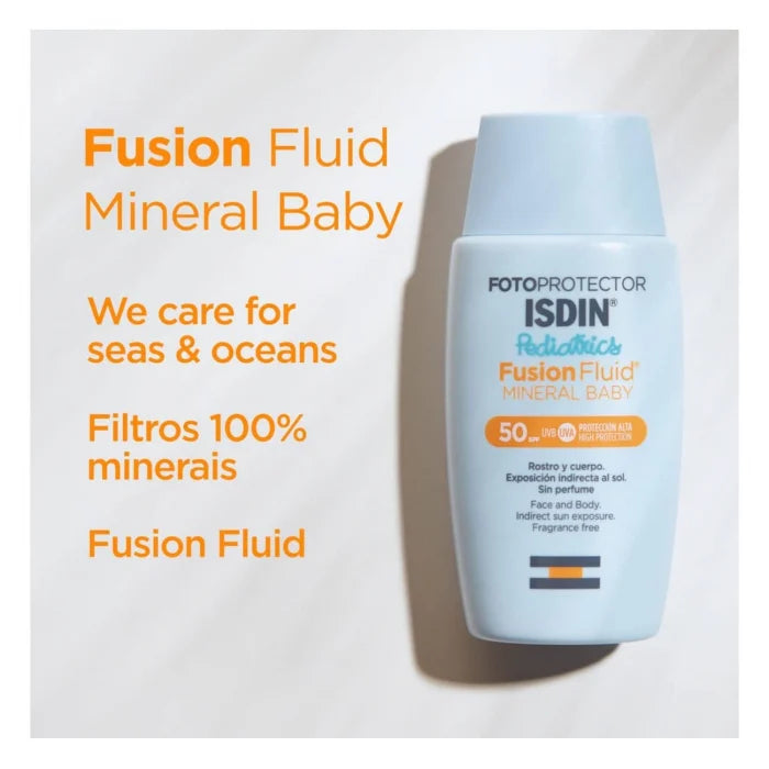 Isdin Fotoprotector Fusion Fluid Mineral Baby Pediatrics FPS 50 Fluido Solar 50ml - Image 2